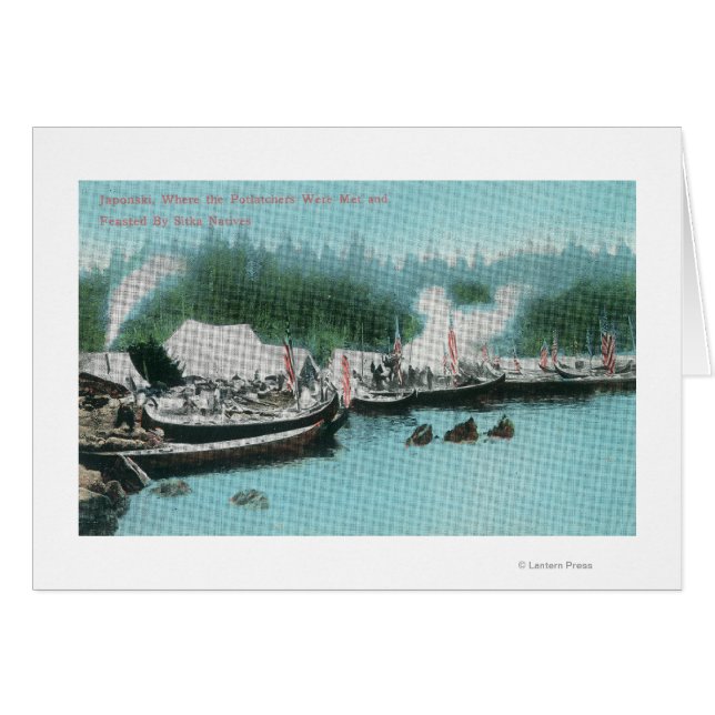 Japonski Island - Potlatchers & Sitka Natives Hälsningskort (Framsidan Horizontal)
