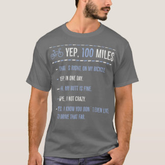 Japp 100 Miles Funny Cycling T Cyclist Birthday Bi Shirt