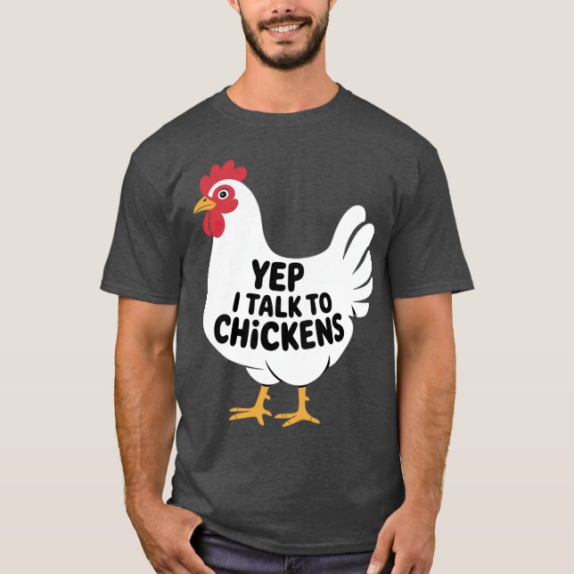 Japp, jag pratar med Kycklingbonde retro T Shirt (Framsida)
