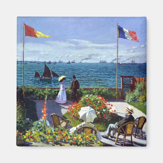 Jardin à Sainte-Adresse av Claude Monet Magnet (Framsidan)