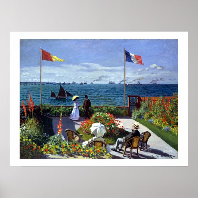 Jardin à Sainte-Adresse av Claude Monet Poster (Framsidan)