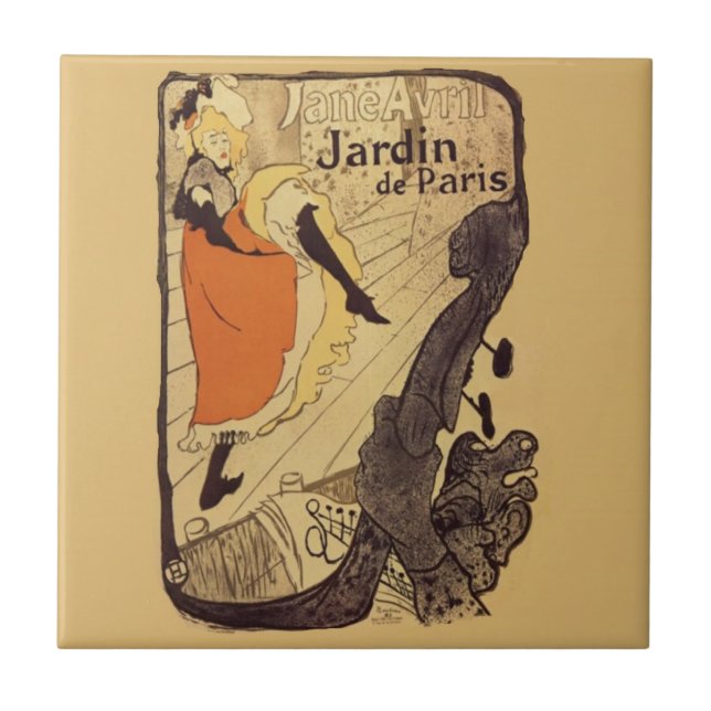 Jardin de Paris - Toulouse-Lautrec Kakelplatta (Framsidan)