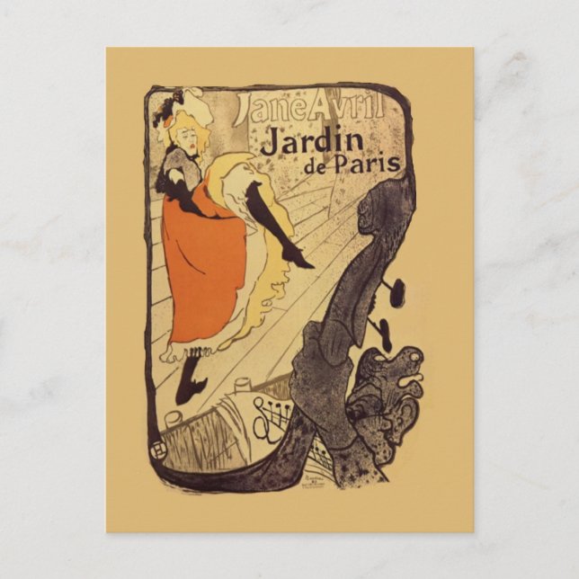 Jardin de Paris - Toulouse-Lautrec Vykort (Framsida)
