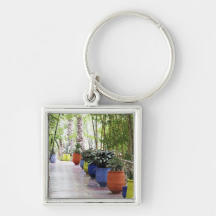 Jardin Majorelle, Majorelle Garden, nu offentligt Fyrkantig Silverfärgad Nyckelring