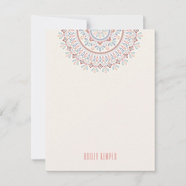 Jardin Mandala Stationery - Salmon Inbjudningar (Framsida)
