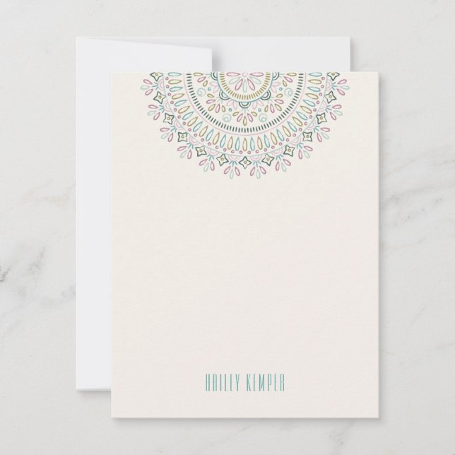 Jardin Mandala Stationery - Turcouise Inbjudningar (Framsida)