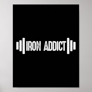 Järn Addict Bodybuilding Gym Humor Poster
