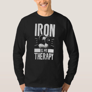 Järn är min "Therapy Fitness Workout Gym Deadlift T Shirt
