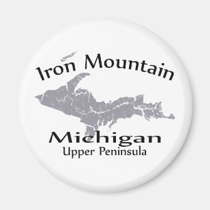 Järn-berget Michigan Karta Design Magnet