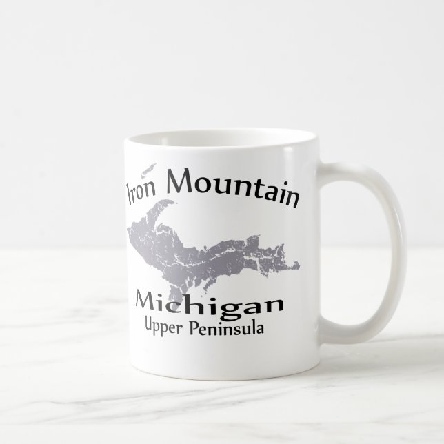 Järn-berget Michigan Karta Design Mugg (Höger)