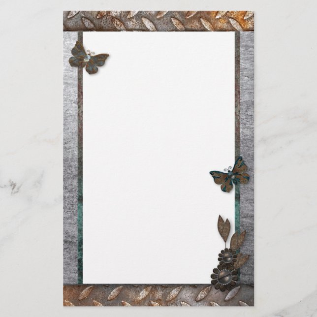 Järn Butterfly Garden Stationery Brevpapper (Framsida)