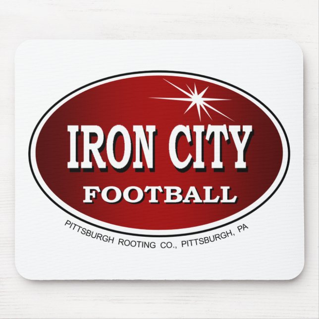 JÄRN CITY FOOTBALL Pittsburgh Stil ~ Mousepad Musmatta (Framsidan)