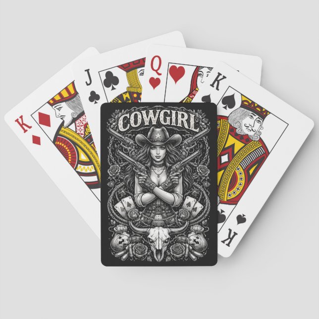 Järn Cowgirl Casinokort (Baksidan)