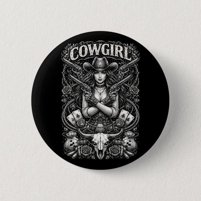 Järn Cowgirl Knapp (Framsida)