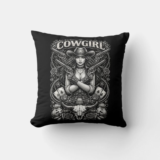 Järn Cowgirl Kudde (Framsida)