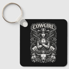 Järn Cowgirl Nyckelring