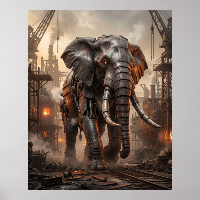 Järn Elefant Smide Poster (Framsidan)
