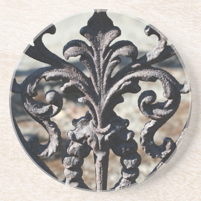 Järn Fleur De Lis Underlägg Sandsten (Framsidan)