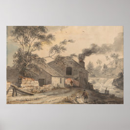 Järn Forge vid floden Kent, Westmorland - Sandby Poster