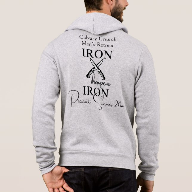 Järn hajar Järn Knivar Manar Retreat Zip T Shirt (Baksida)