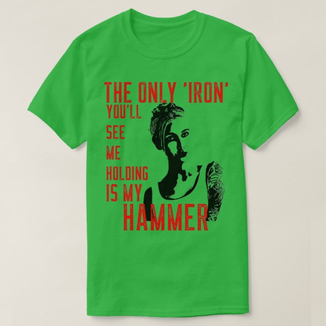 Järn Hammer Blacksmith Woman T Shirt (Design framsida)