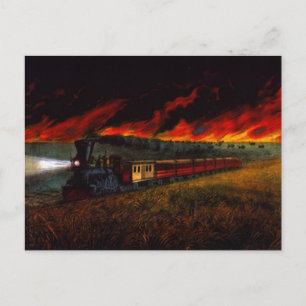 Järn Horse on Prairie ~ Midnight Tåg POSTCARD Vykort