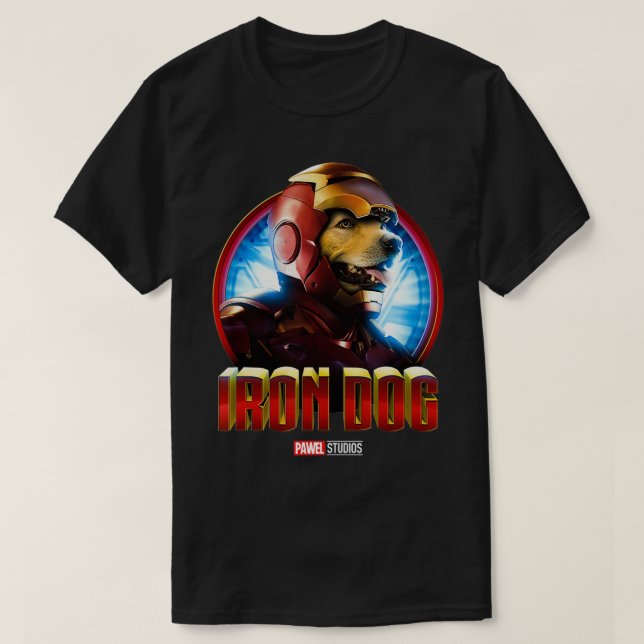 Järn Hund Funny Golden Retriever Puppy för gåva T Shirt (Design framsida)
