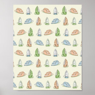 Järn Ironing Tvätt patten Poster
