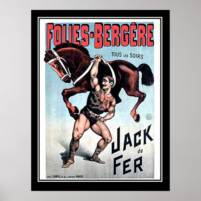 Järn-Jack Stark Man Vintage Cirkusaffisch Poster (Framsidan)