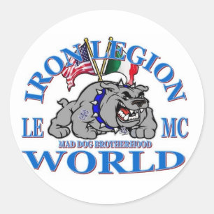 JÄRN LEGION LEMC MAD HUND BROTHERHOOD STICKER RUNT KLISTERMÄRKE