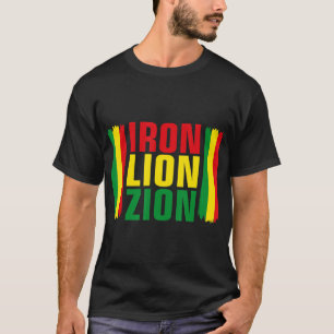 Järn Lejon Zion Reggae Roots Jamaica Souvenir T Shirt
