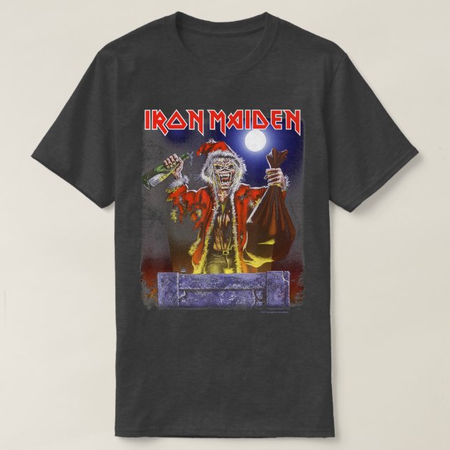 Järn MaidenNo Prayer Santa Eddie Jul T Shirt (Design framsida)