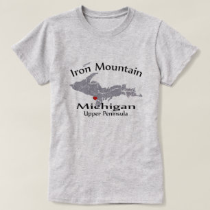 Järn, Michigan Heart Karta Design Dam Tee Shirt