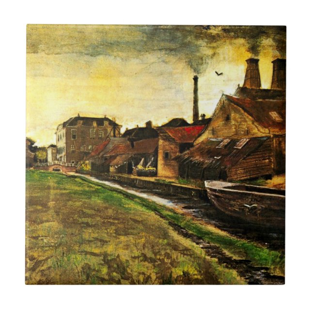 Järn Mill i Haag av Vincent van Gogh Kakelplatta (Framsidan)
