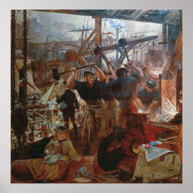 Järn och kol, William Bell Scott Industrial Age Poster (Framsidan)