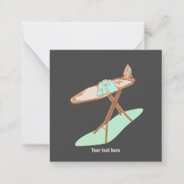 Järn och strykbrädor för hushållsbruk anteckningskort