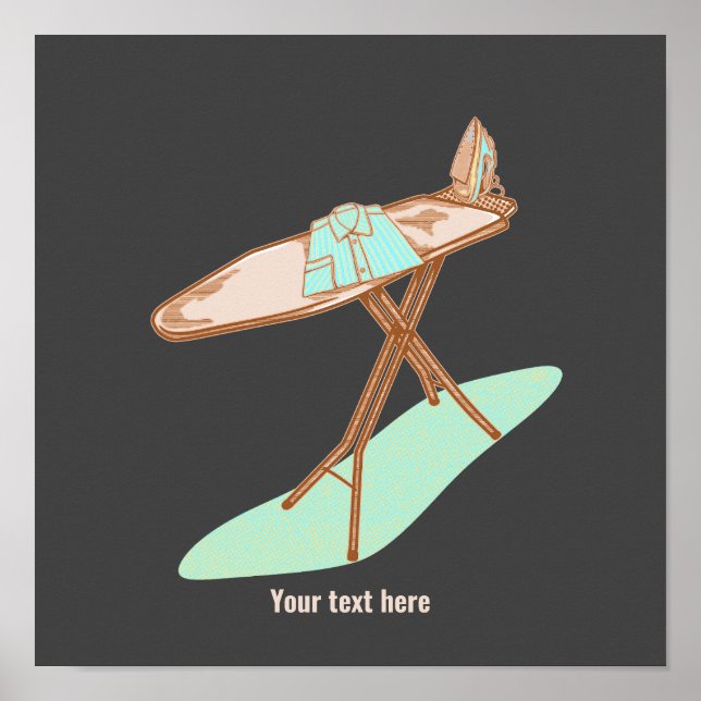 Järn och strykbrädor för hushållsbruk poster (Framsidan)