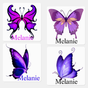 Järn om fjärilsetiketter Lägg till Namn Girl's Klistermärke