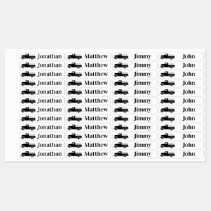 Järn på etiketter i Lastbil