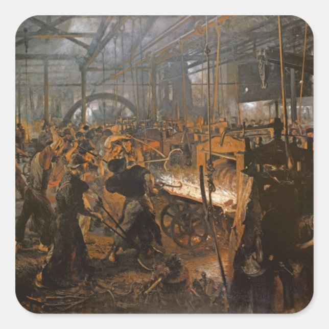 Järn-Rolling Mill 1875 Fyrkantigt Klistermärke (Framsida)