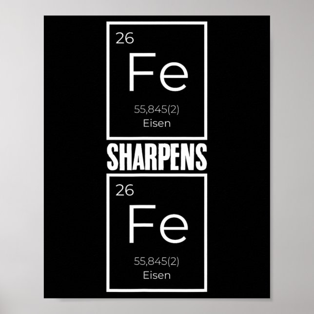 Järn Sharpens Järn Bible Verse Periodic Bord Chri Poster (Framsidan)