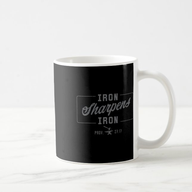 Järn Sharpens Järn Christian Manar Bible Scripture Kaffemugg (Höger)