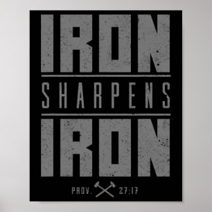 Järn Sharpens Järn Christian Manar Bible Scripture Poster