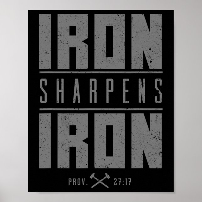 Järn Sharpens Järn Christian Manar Bible Scripture Poster (Framsidan)