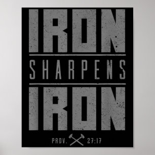 Järn Sharpens Järn Christian Manar Bible Scripture Poster
