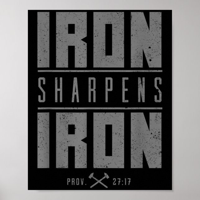Järn Sharpens Järn Christian Manar Bible Scripture Poster (Framsidan)