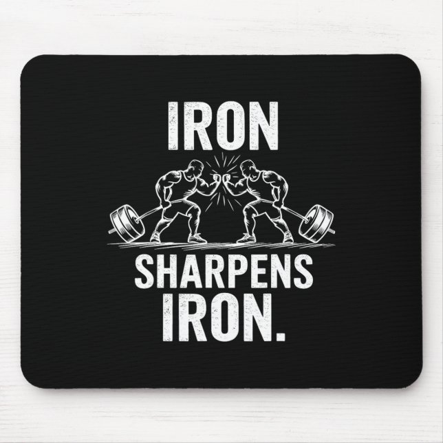 Järn Sharpens Järn - Gym Art Weightlyftning Design Musmatta (Framsidan)