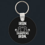 Järn Sharpens Järn - Gym Art Weightlyftning Design Nyckelring<br><div class="desc">Järn Sharpens Järn - Gym Art Weightlyftning Design</div>
