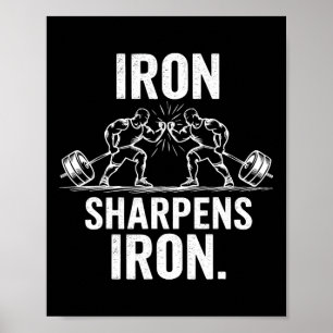 Järn Sharpens Järn - Gym Art Weightlyftning Design Poster