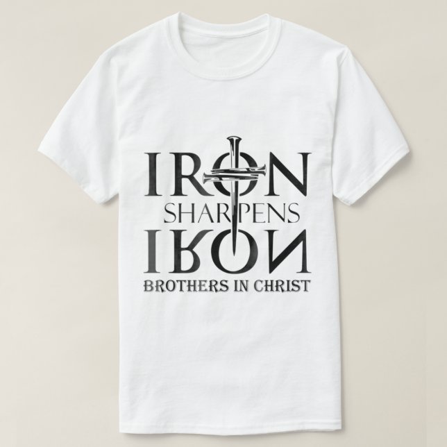 Järn Sharpens Järn Proverbs 2717 Christian Faith a T Shirt (Design framsida)
